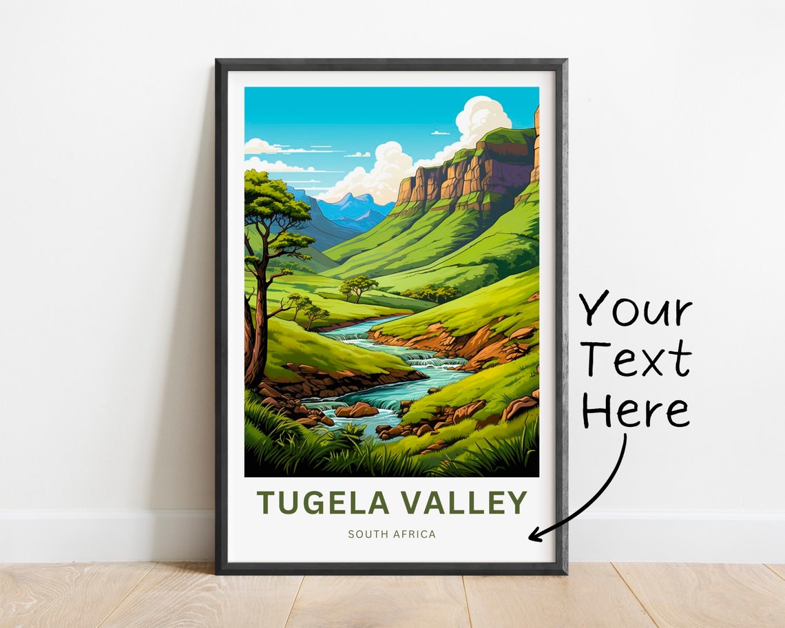 Tugela Valley South Africa River Gorge Steep Cliffs Travel Poster