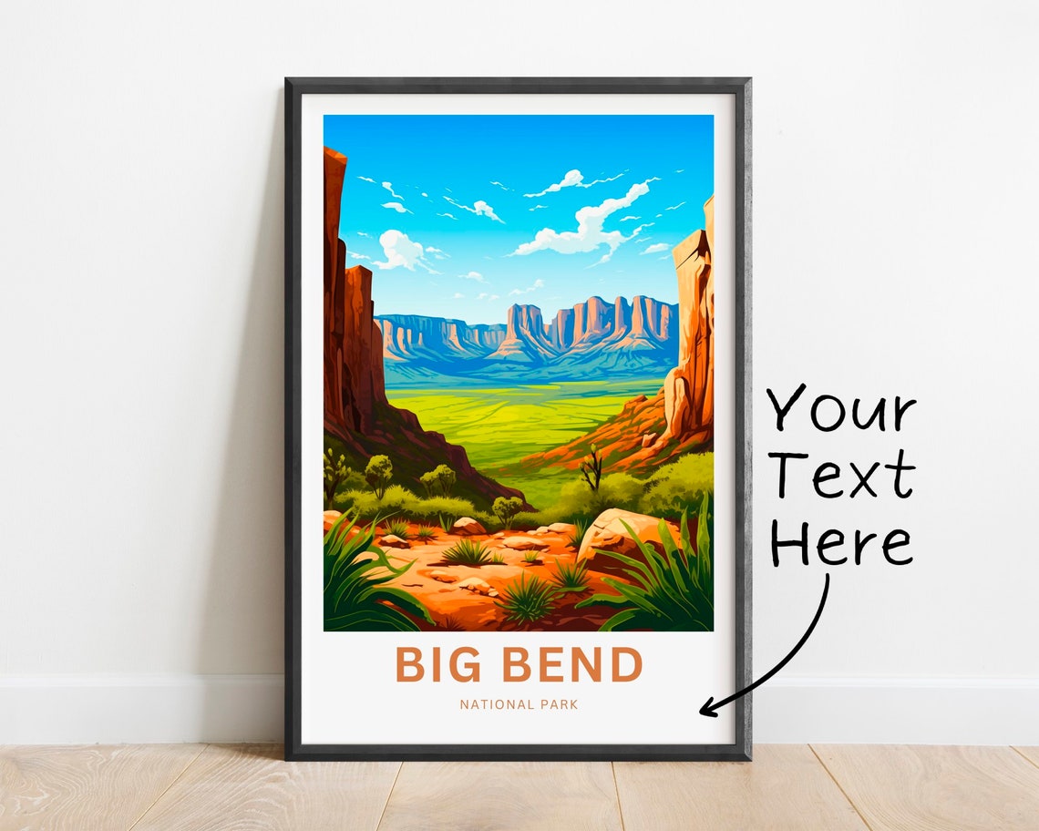 Big Bend Personalized Texas Desert Canyon Mesas Landscape Poster