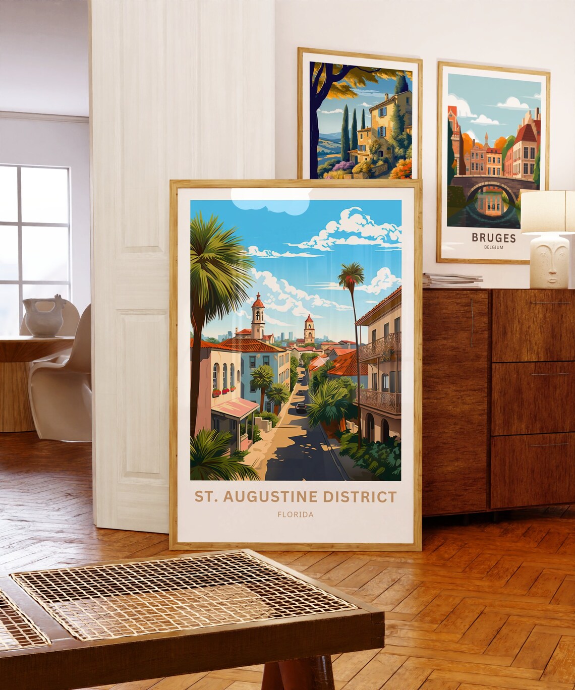 Saint Augustine District Florida Historic Palms Old Town Travel Poster - Image 5