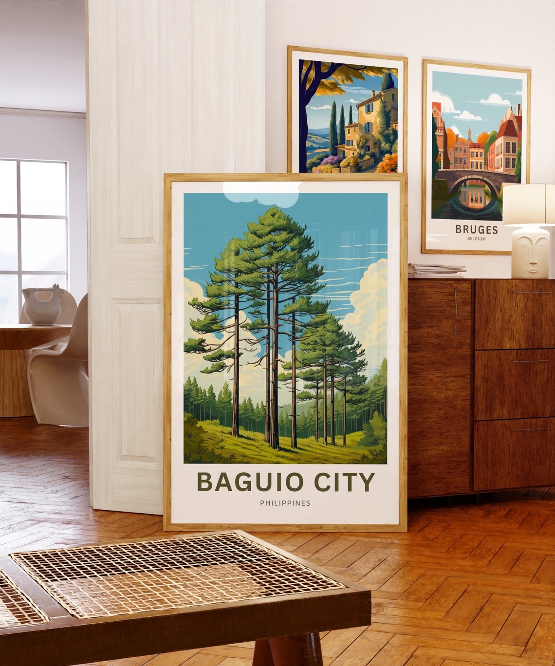 Baguio City Philippines Personalized Pine Forest Travel Poster - Image 5