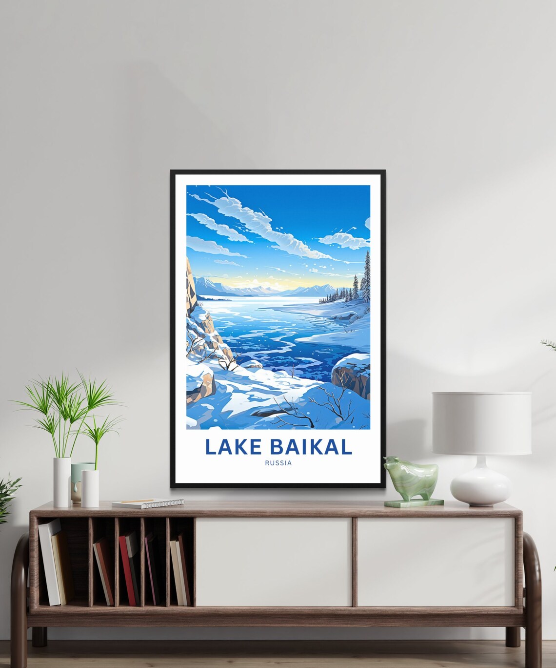 Lake Baikal Russia Frozen Winter Lake Personalized Travel Poster - Image 2