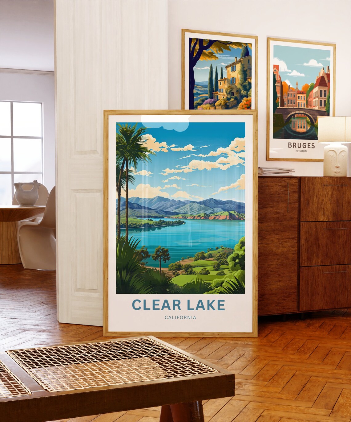 Clear Lake California Personalized Twin Palms Island View Lake Poster - Image 5