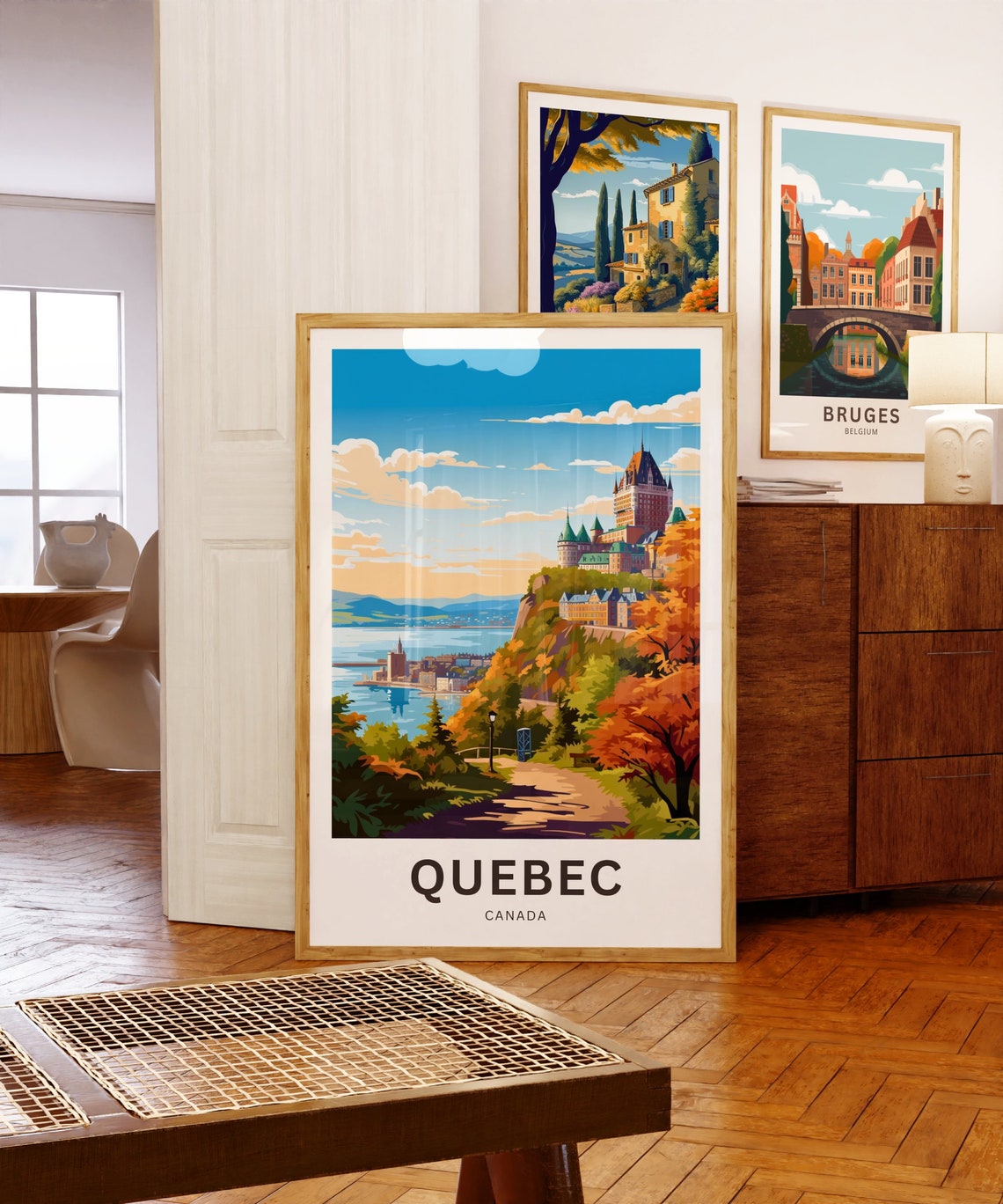 Chateau Frontenac Quebec Autumn Cliff Riverside Canada Travel Poster - Image 5
