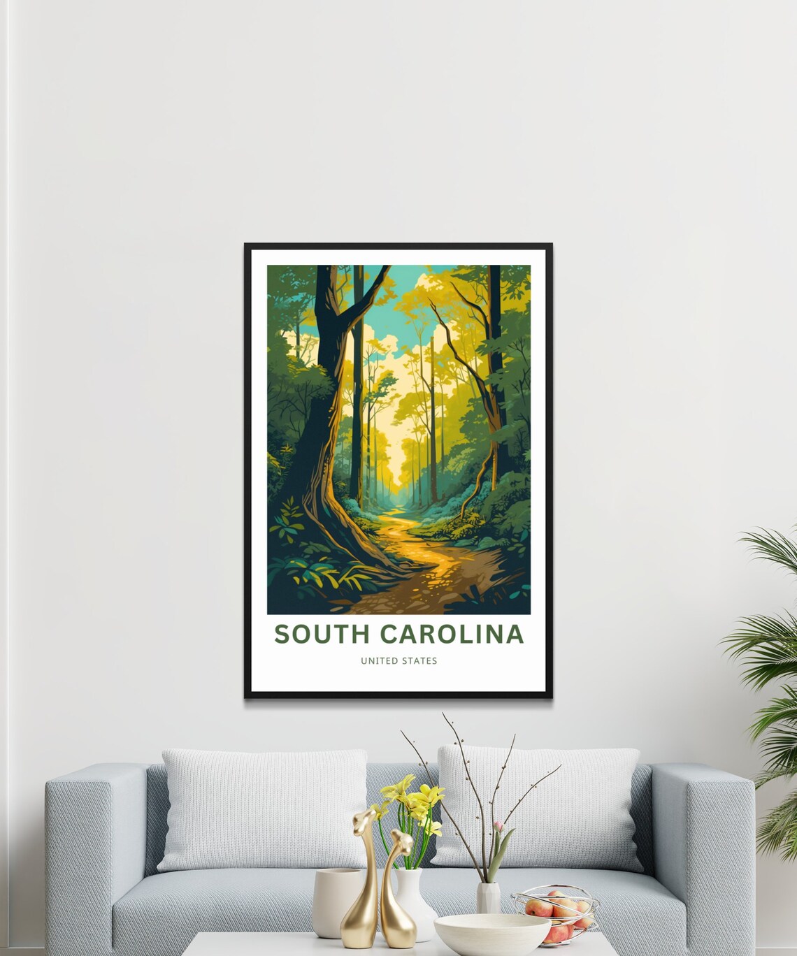 South Carolina Forest Trail Sunlight Woods Vintage Travel Poster - Image 3