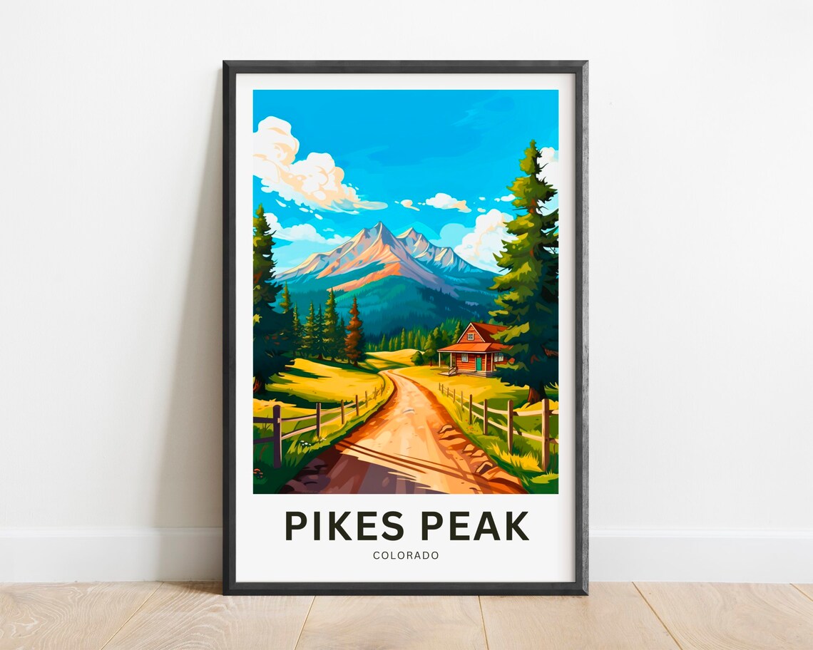 Pikes Peak Colorado Dirt Road to Log Cabin in Sunny Pine Hills Poster