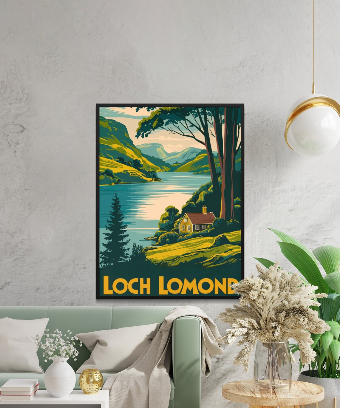 Loch Lomond Scotland Vintage Lakeside Cabin Woodland View Poster - Image 3