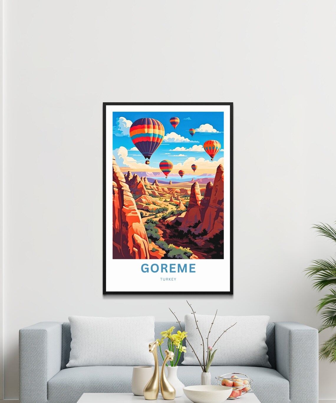 Personalized Goreme Turkey Hot Air Balloon Cave Valleys Travel Poster - Image 3