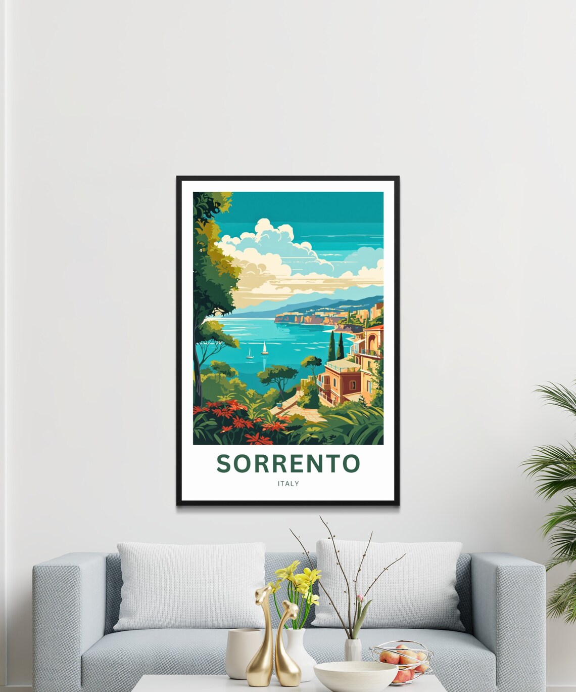 Personalized Sorrento Italy Amalfi Coast Villas Sea View Travel Poster - Image 3