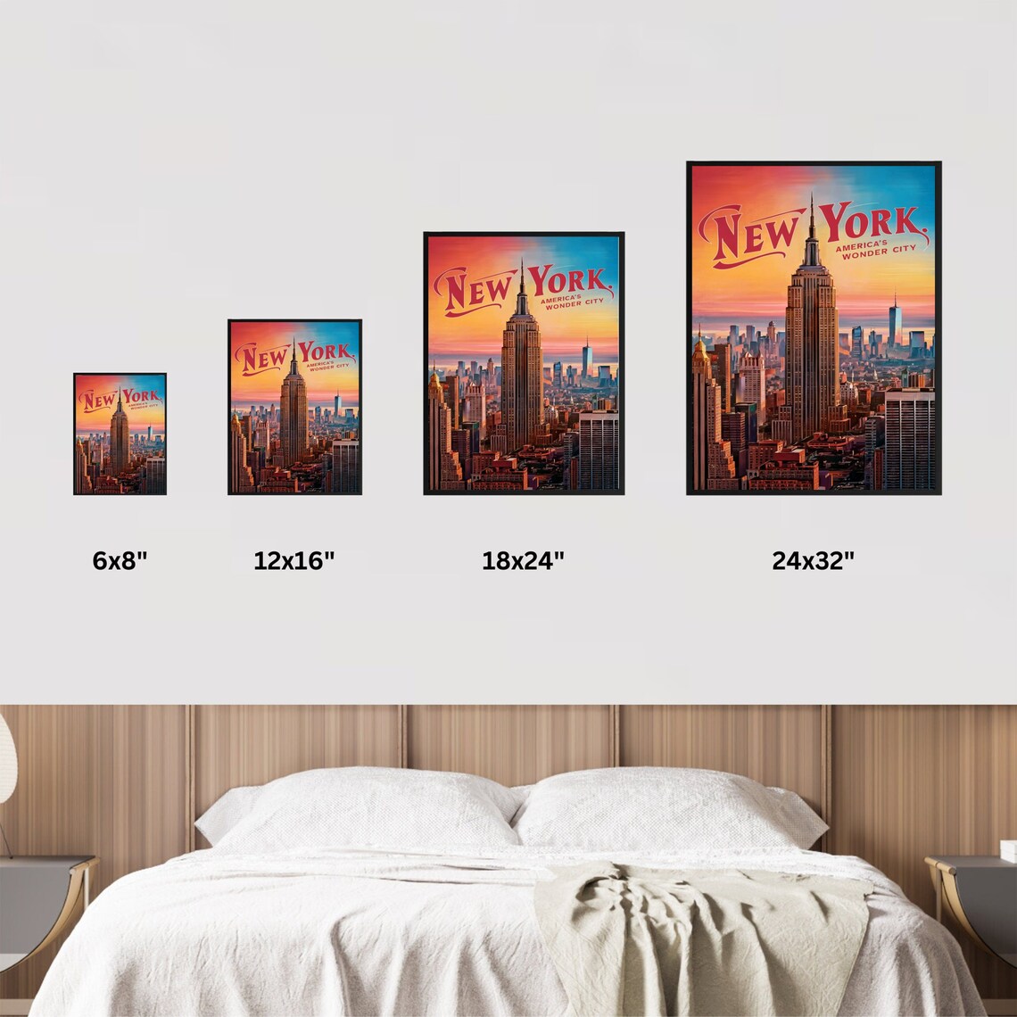 New York Vintage Empire State Building Americas Wonder City Poster - Image 3