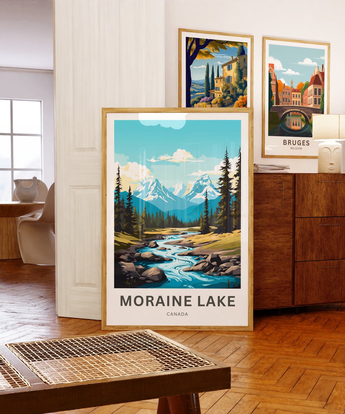 Personalized Moraine Lake Canada Mountain Stream Custom Travel Poster - Image 5