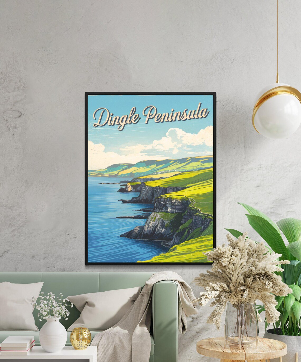Dingle Peninsula Ireland Vintage Travel Poster Sea Cliffs Coastline - Image 3