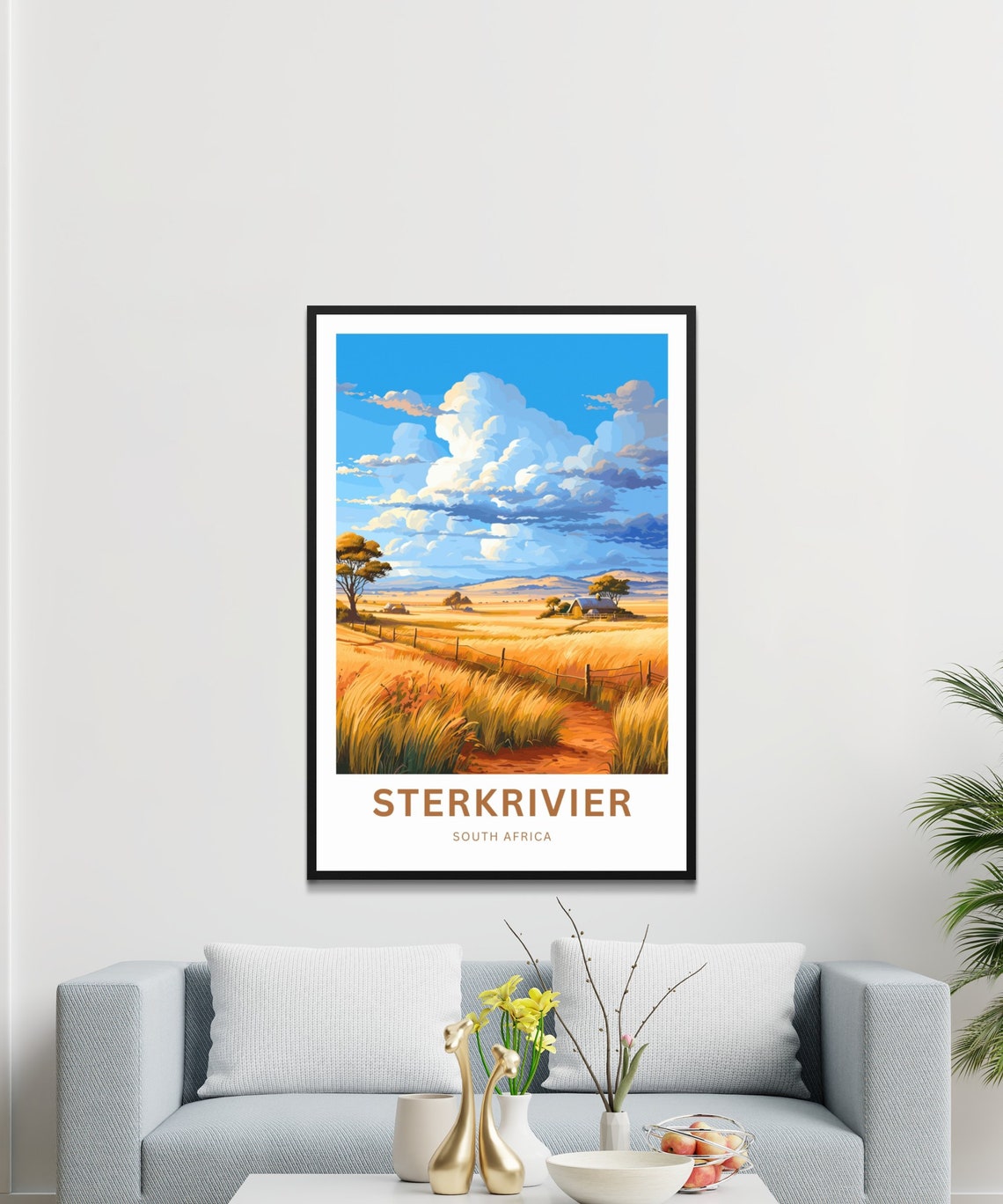 Sterkrivier South Africa Custom Name Golden Fields Sky Poster - Image 3