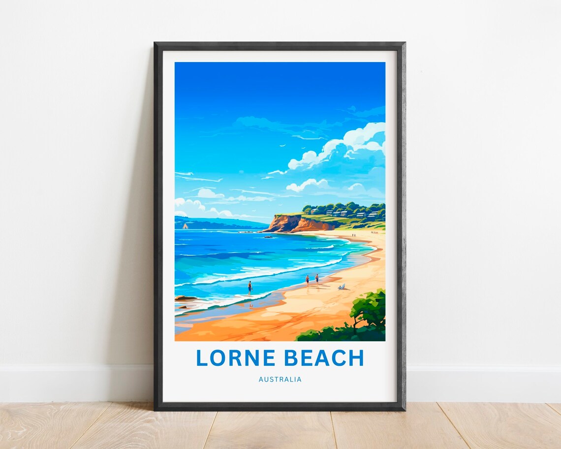 Lorne Beach Australia Turquoise Surf Waves Coastal Travel Poster