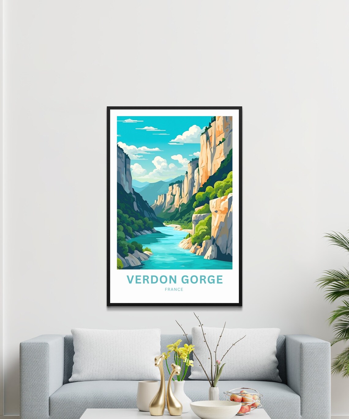 Verdon Gorge France Turquoise Canyon River Personalized Travel Poster - Image 2
