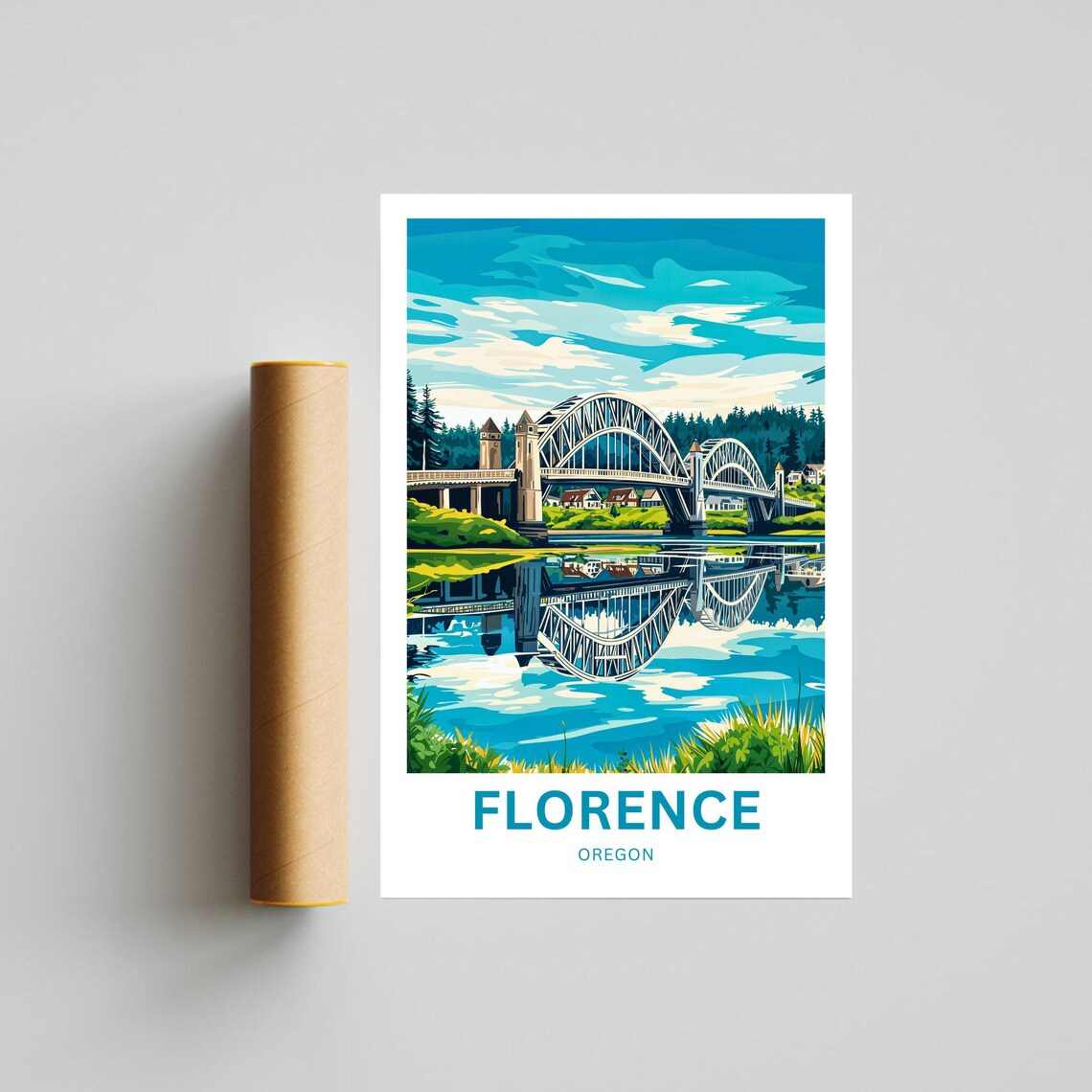 Florence Travel Poster, Oregon Wall Art Print - Image 4