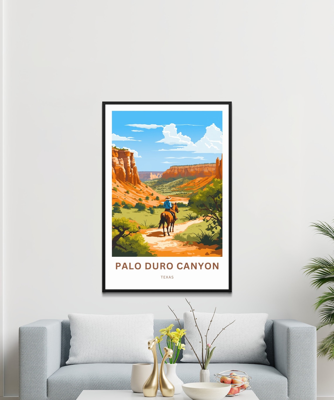 Palo Duro Canyon Texas Lone Horseback Rider Desert Trail Travel Poster - Image 3