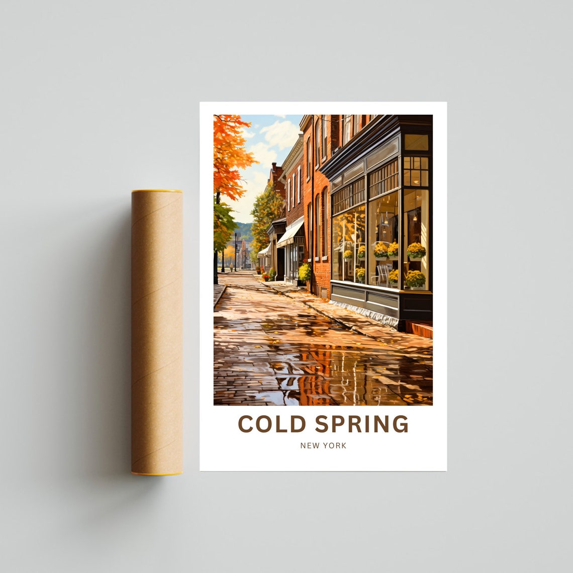 Cold Spring New York Autumn Main Street Fall Scene Travel Poster - Image 4