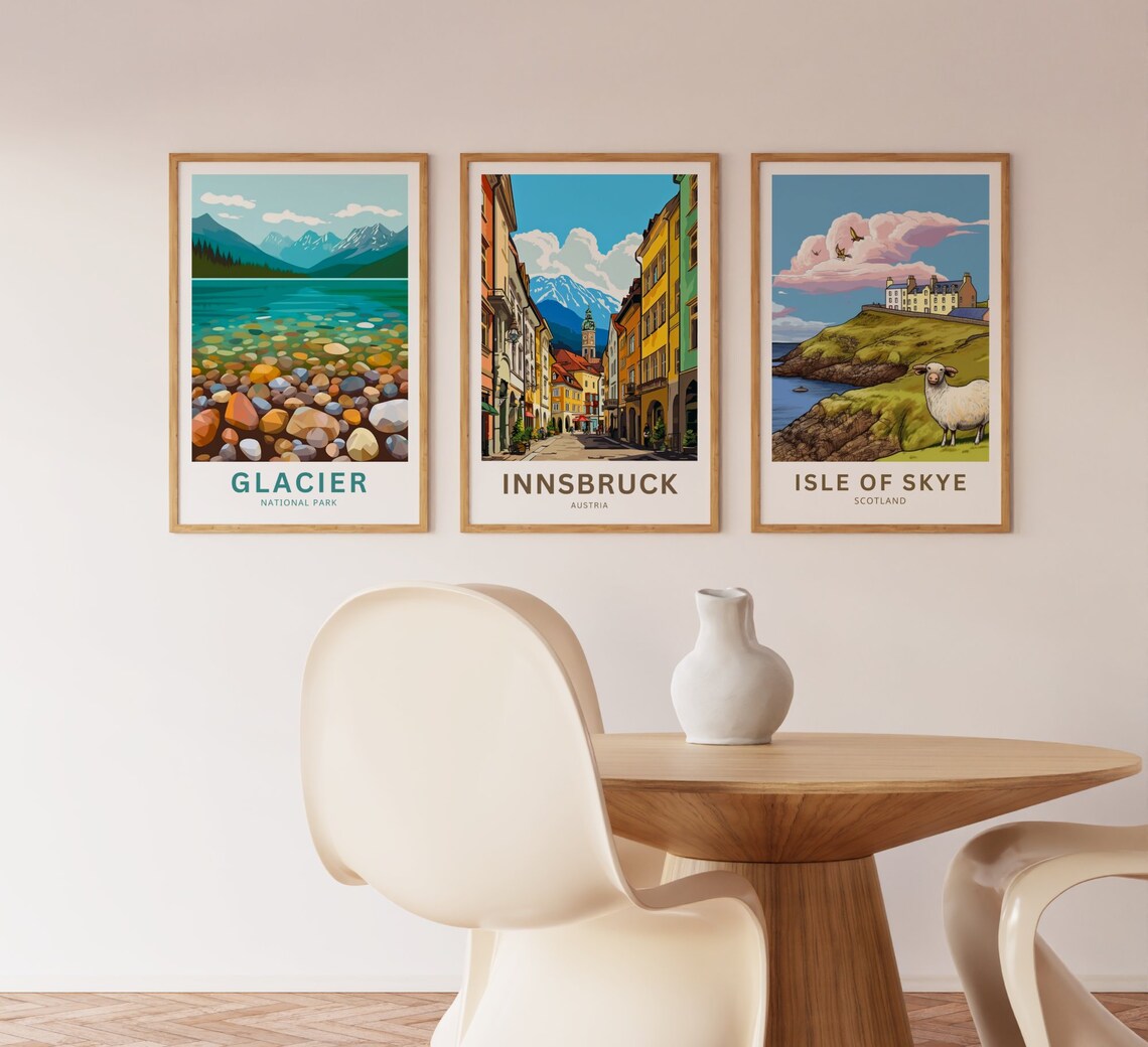 Innsbruck Austria Old Town Street Alpine Mountain View Travel Poster - Image 3