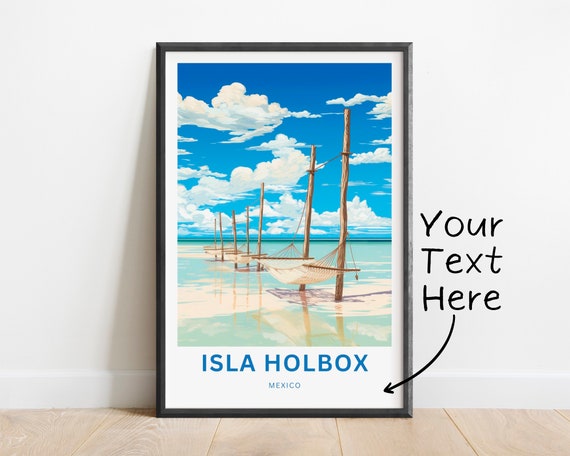 Personalized Isla Holbox Travel Print Isla Holbox Poster Mexico Wall Art Framed Present Gift Mexico Present
