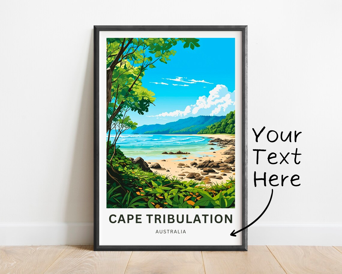 Cape Tribulation Australia Rainforest Beach View Vintage Travel Poster - Image 2