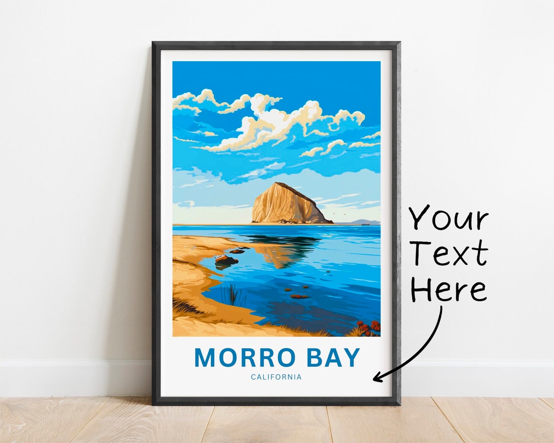 Morro Bay California Rock Lagoon Reflection Personalized Poster
