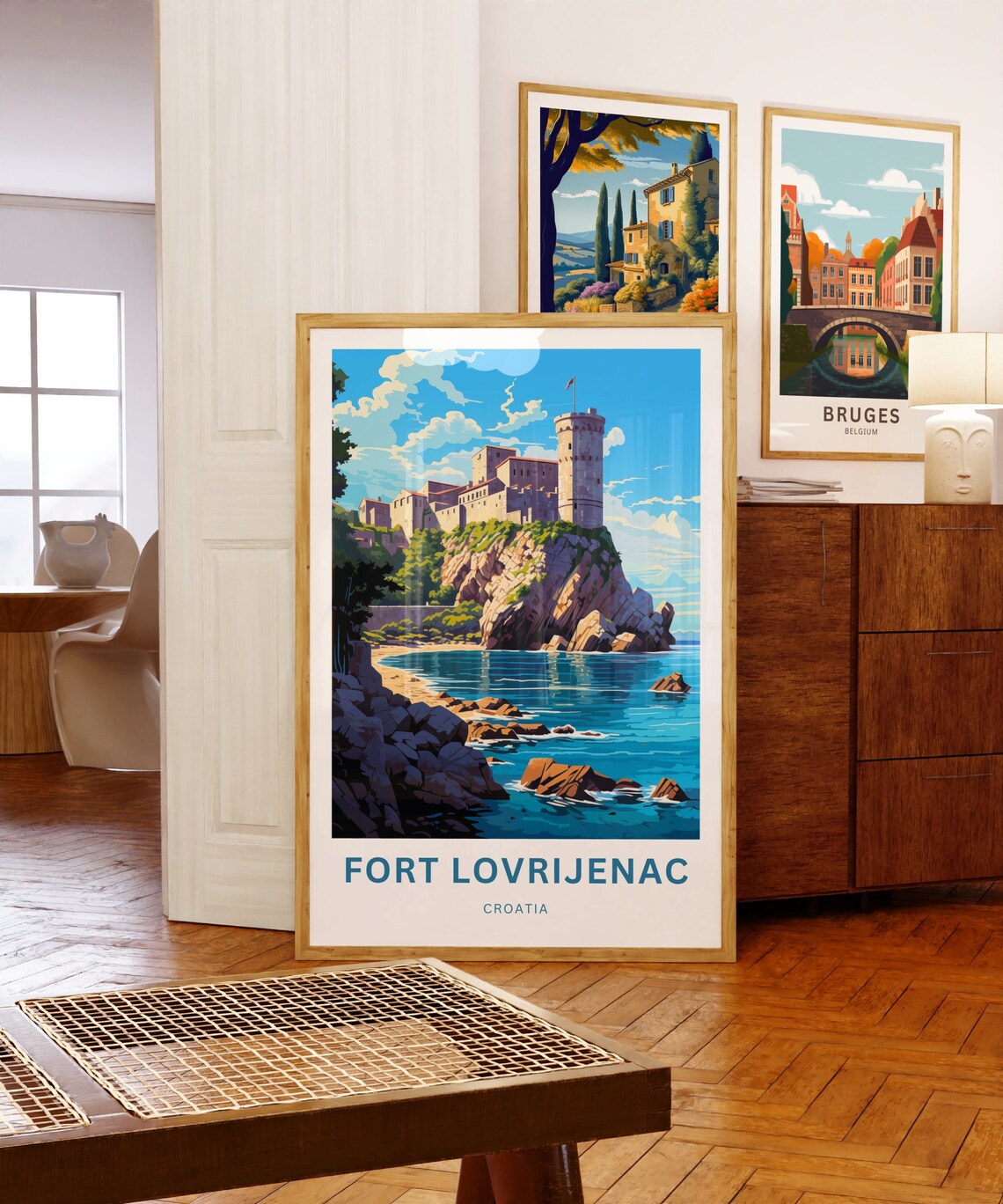 Fort Lovrijenac Croatia Cliffside Fortress Blue Sea Travel Poster - Image 5