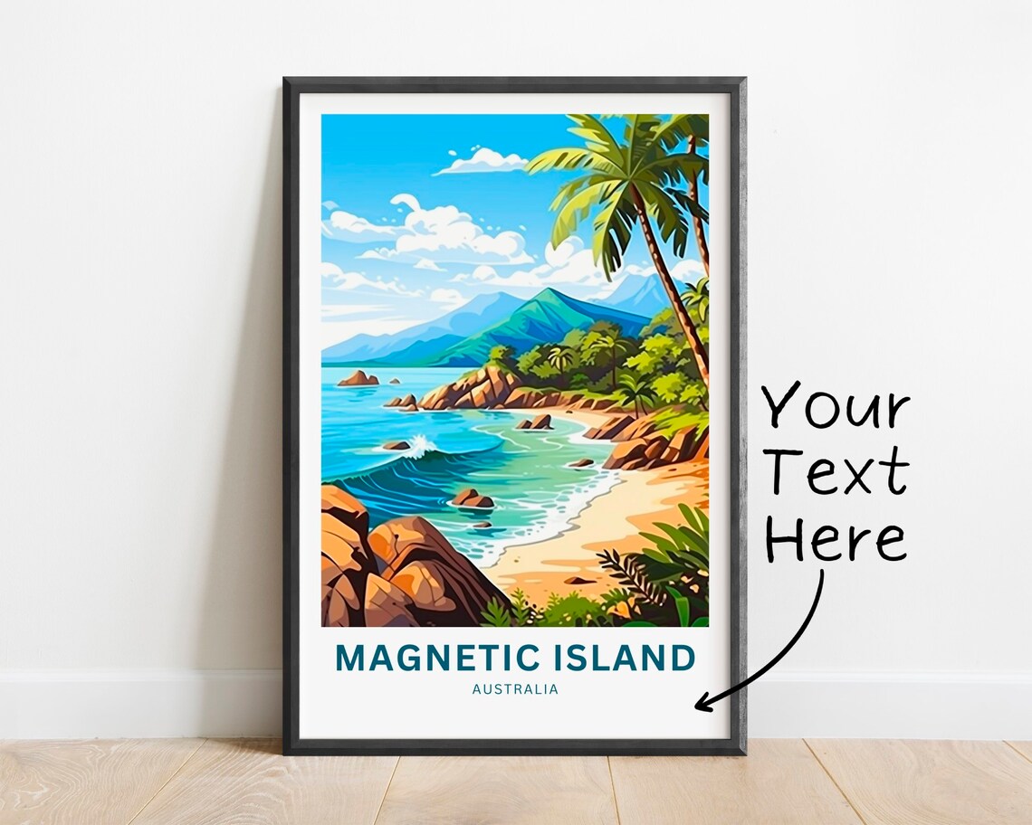 Personalized Magnetic Island Australia Beach Custom Travel Poster