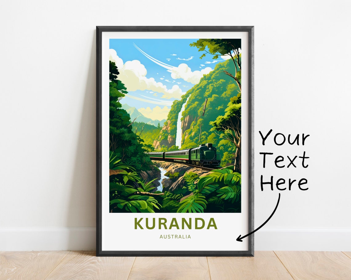 Kuranda Australia Scenic Railway Waterfall Vintage Travel Poster Gift - Image 2