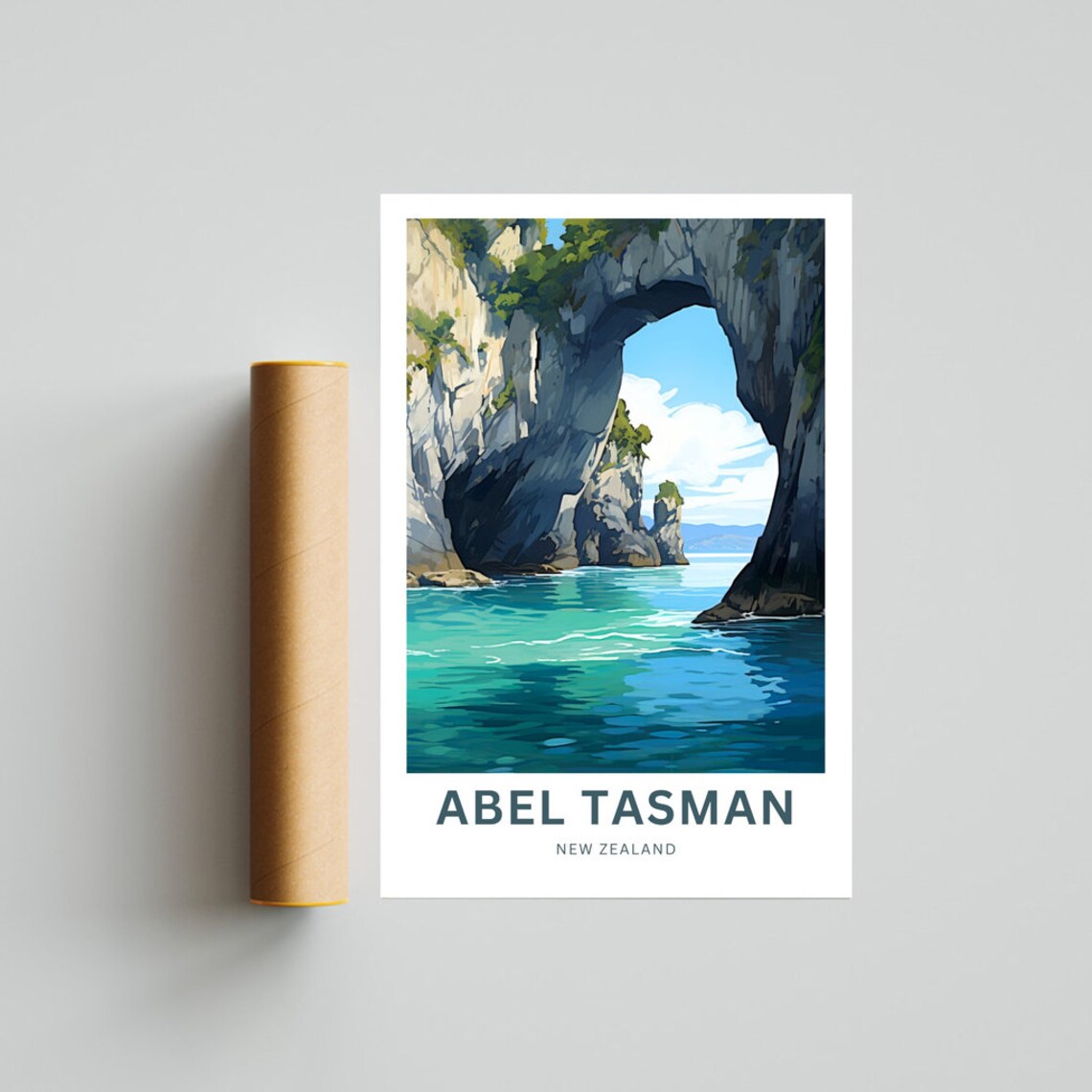 Abel Tasman New Zealand Natural Rock Arch Ocean Views Poster - Image 4