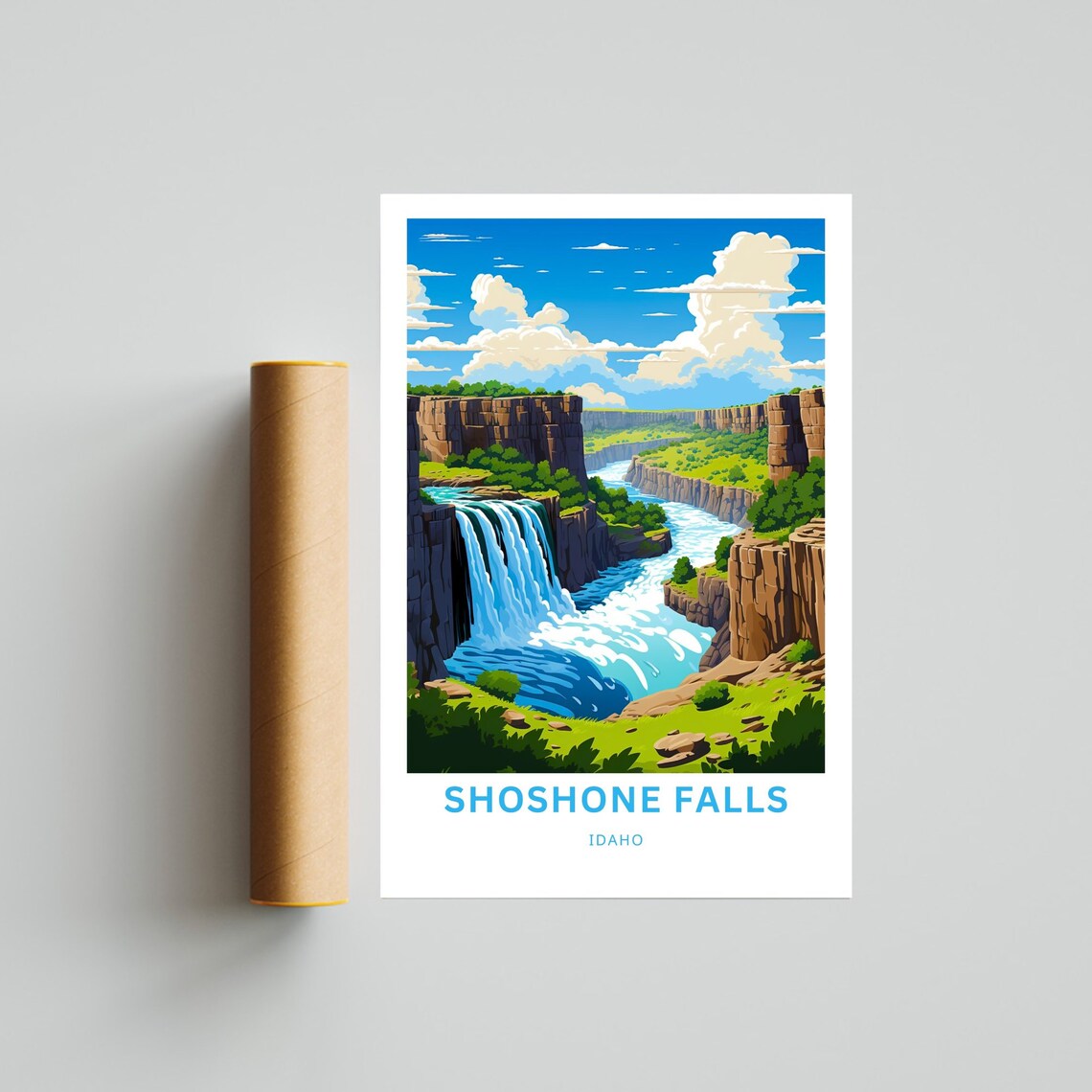 Shoshone Falls Idaho Travel Poster Waterfall Canyon River Art - Image 4