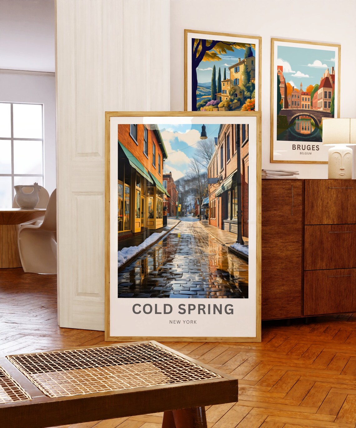 Cold Spring New York Snowy Historic Brick Street Winter Travel Poster - Image 5