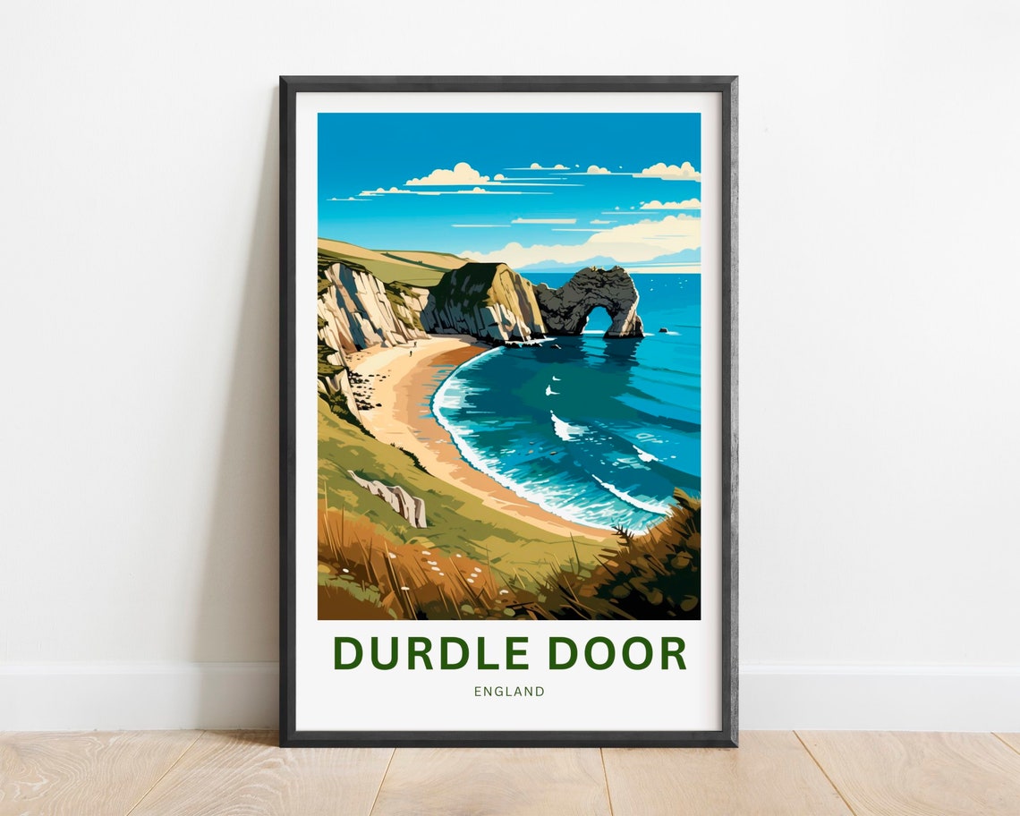 Durdle Door England Dramatic Coastal Arch Sandy Beach Poster