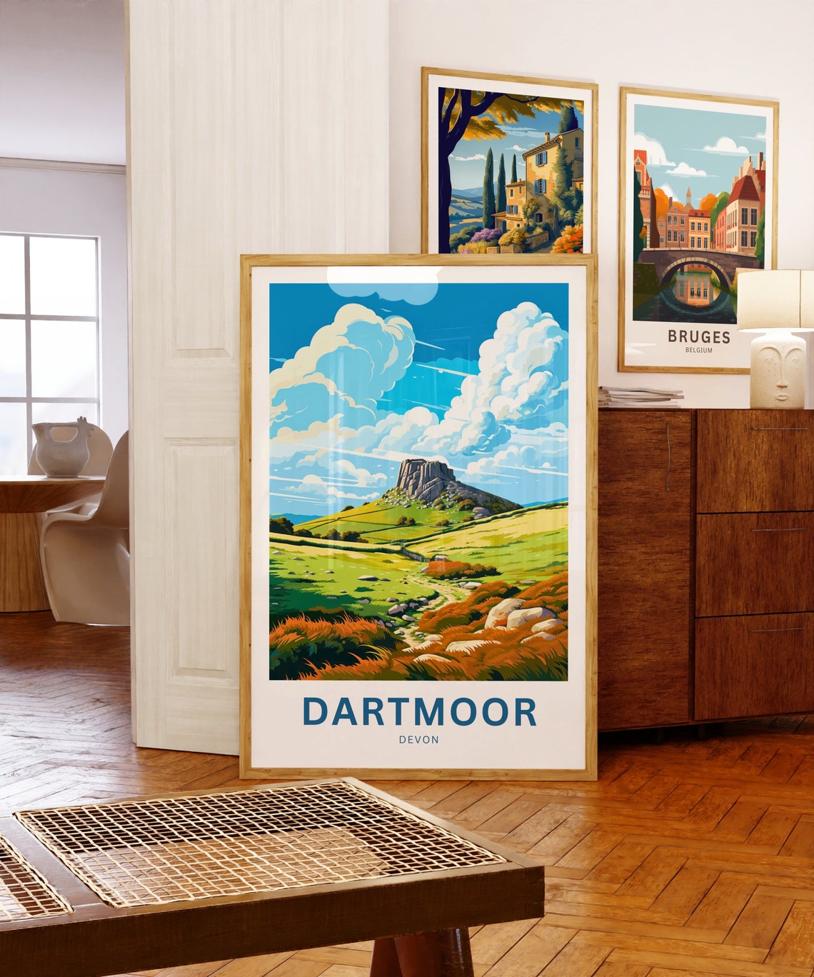 Dartmoor Devon Granite Tor Moorland Custom Text Travel Poster - Image 5