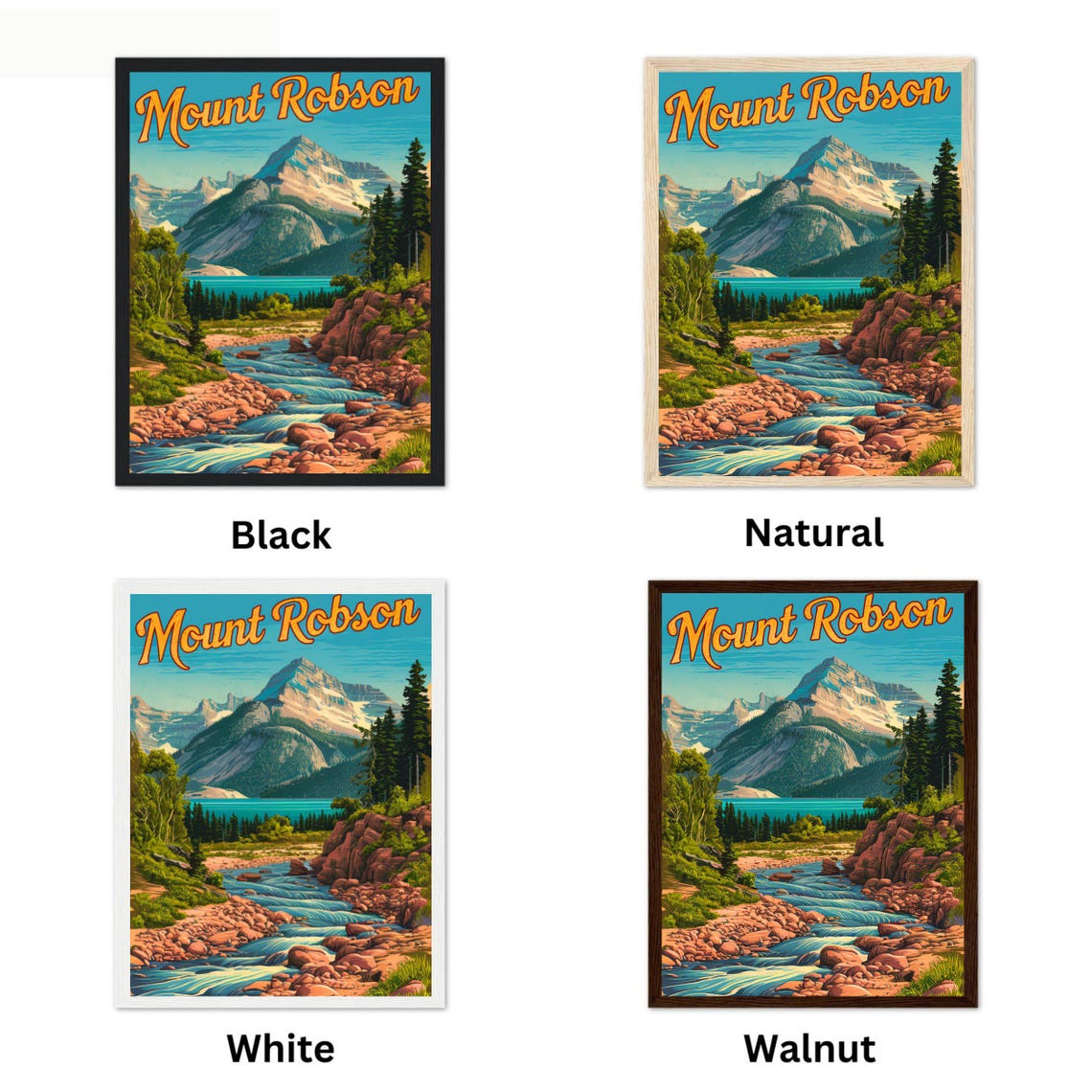 Mount Robson Canada Alpine Peak Stream Retro Travel Poster Art - Image 4