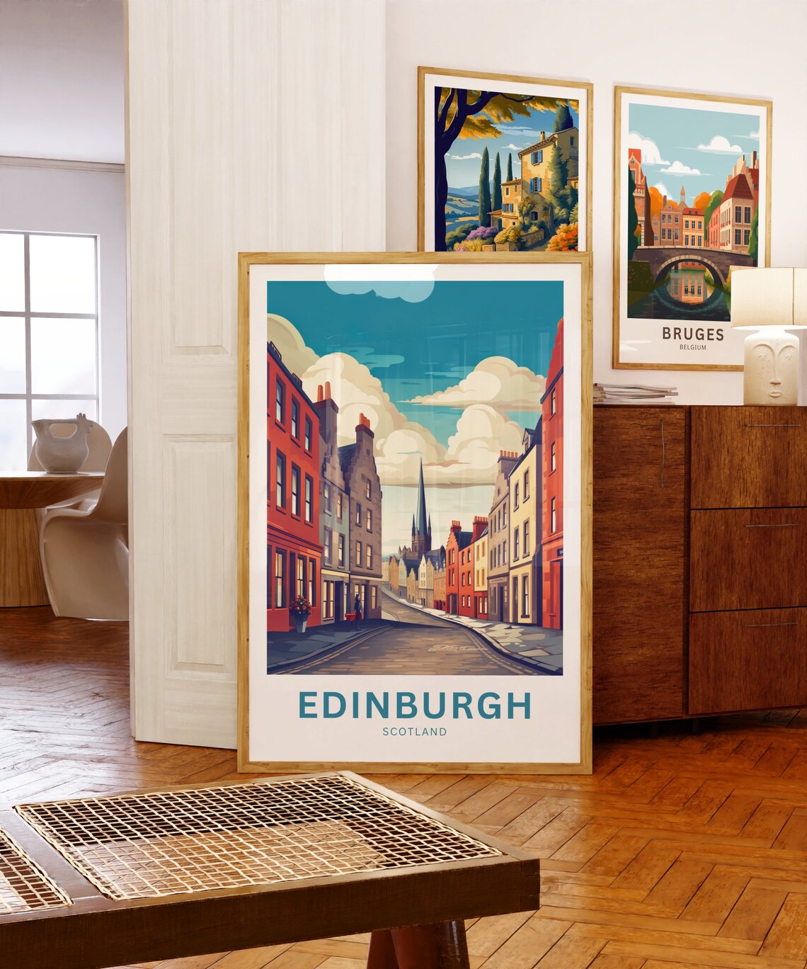 Edinburgh Scotland Old Town Street View Personalized Travel Poster - Image 5