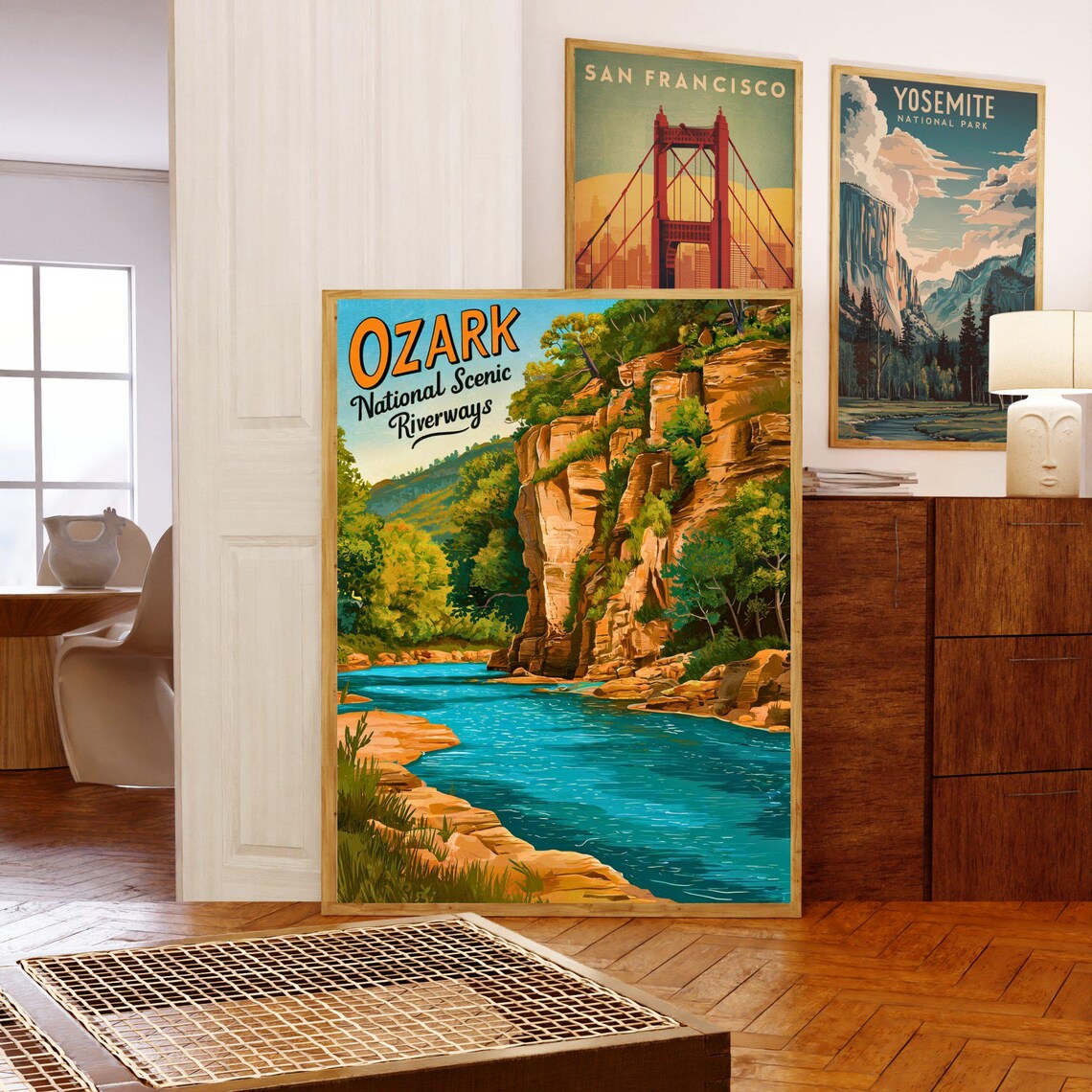 Ozark National Scenic Riverways Vintage Poster with Red Rock Canyon - Image 5
