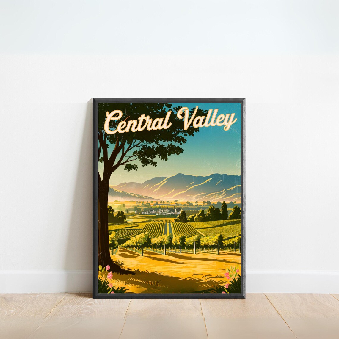 Central Valley Vintage Travel Poster, California Art Print