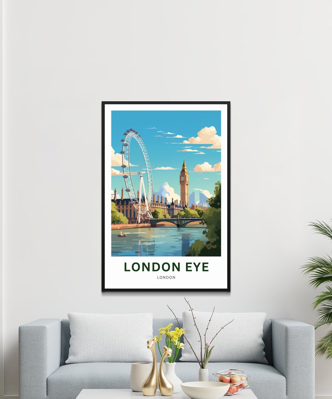 Personalized London Eye London Big Ben Thames View Iconic Poster - Image 3