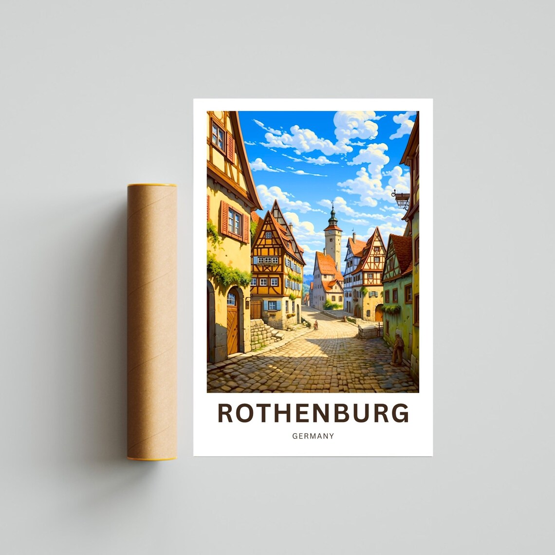 Rothenburg Germany Present Travel Poster - Image 4