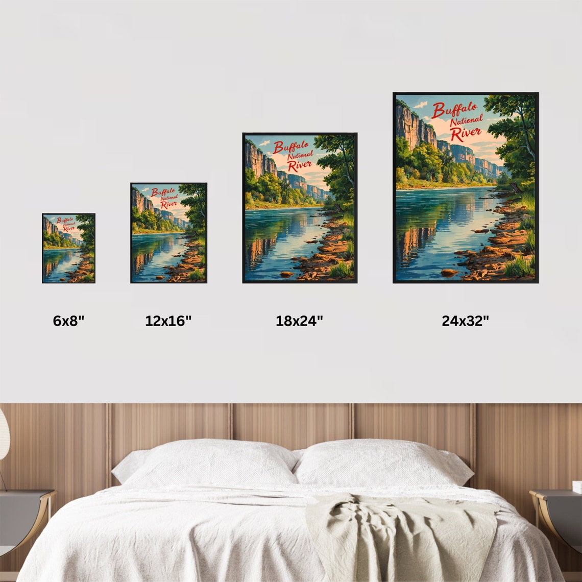 Buffalo River Vintage Travel Poster Buffalo River Print Arkansas Wall Art Framed Gift Arkansas Present - Image 2
