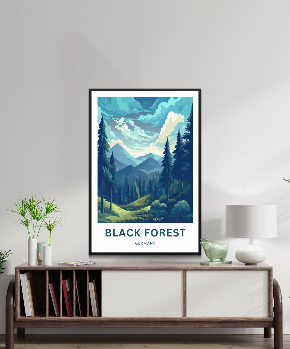Black Forest Germany Pine Mountain Valley Vintage Travel Poster - Image 2