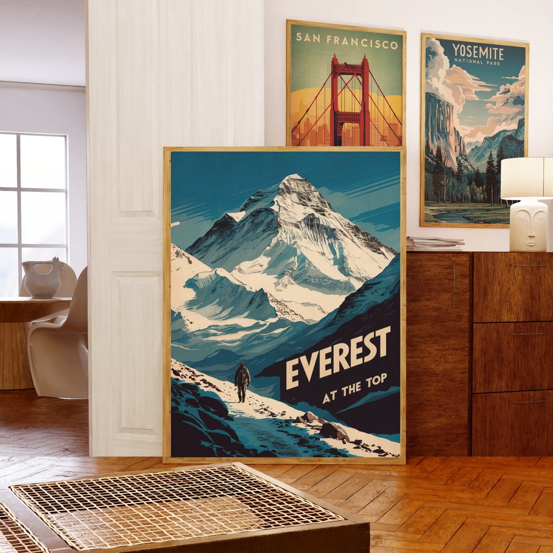 Mount Everest Climber Snowy Ridge Summit Vintage Adventure Poster - Image 5