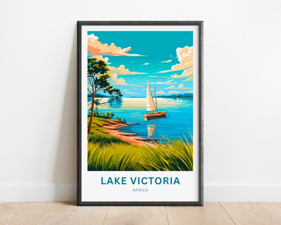 Lake Victoria Travel Print Lake Victoria Poster Africa Wall Art Framed Present Gift Africa Present