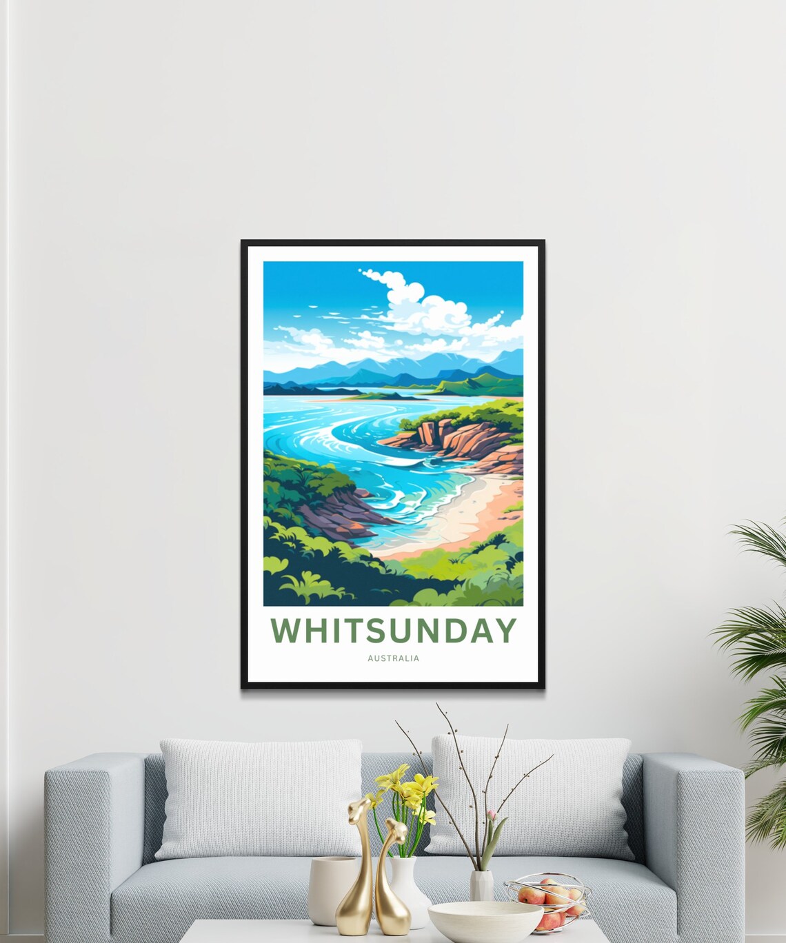 Whitsunday Australia Tropical Coast Beach Vintage Travel Poster - Image 3
