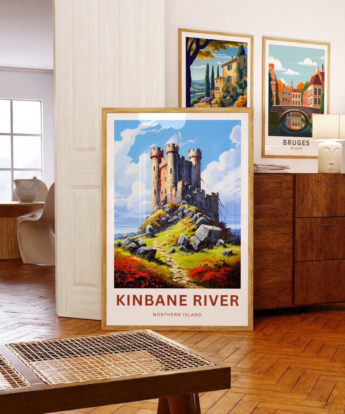 Personalized Kinbane River Castle Custom Text Ireland Poster - Image 5