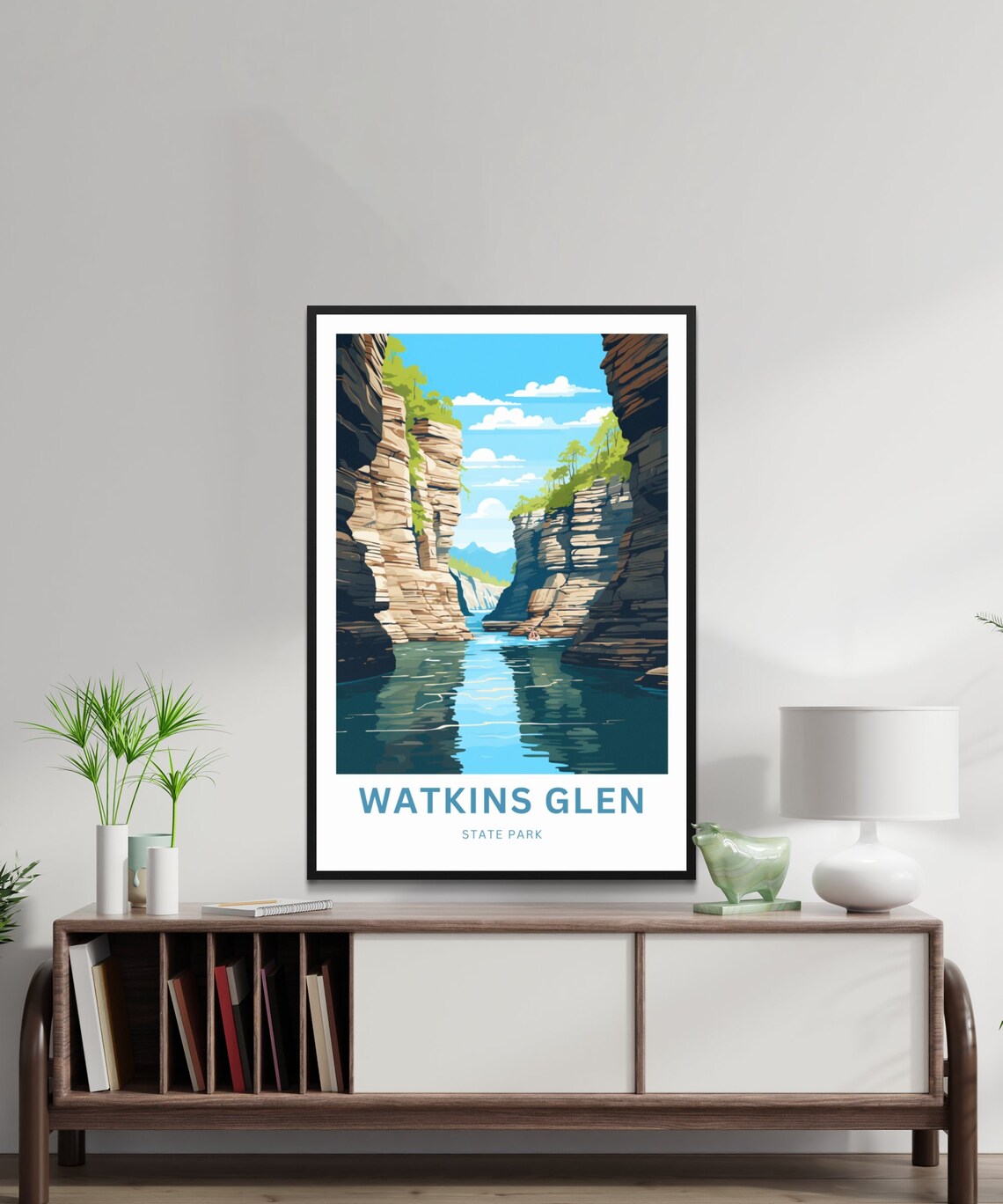 Watkins Glen State Park Canyon River Layered Rock Walls Travel Poster - Image 2