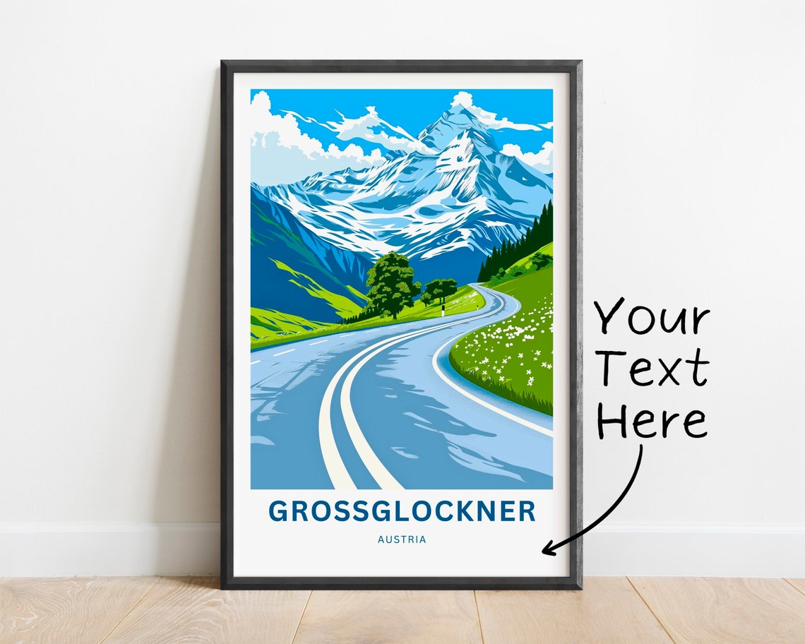 Grossglockner Austria Personalized Wildflower Meadow Road Poster