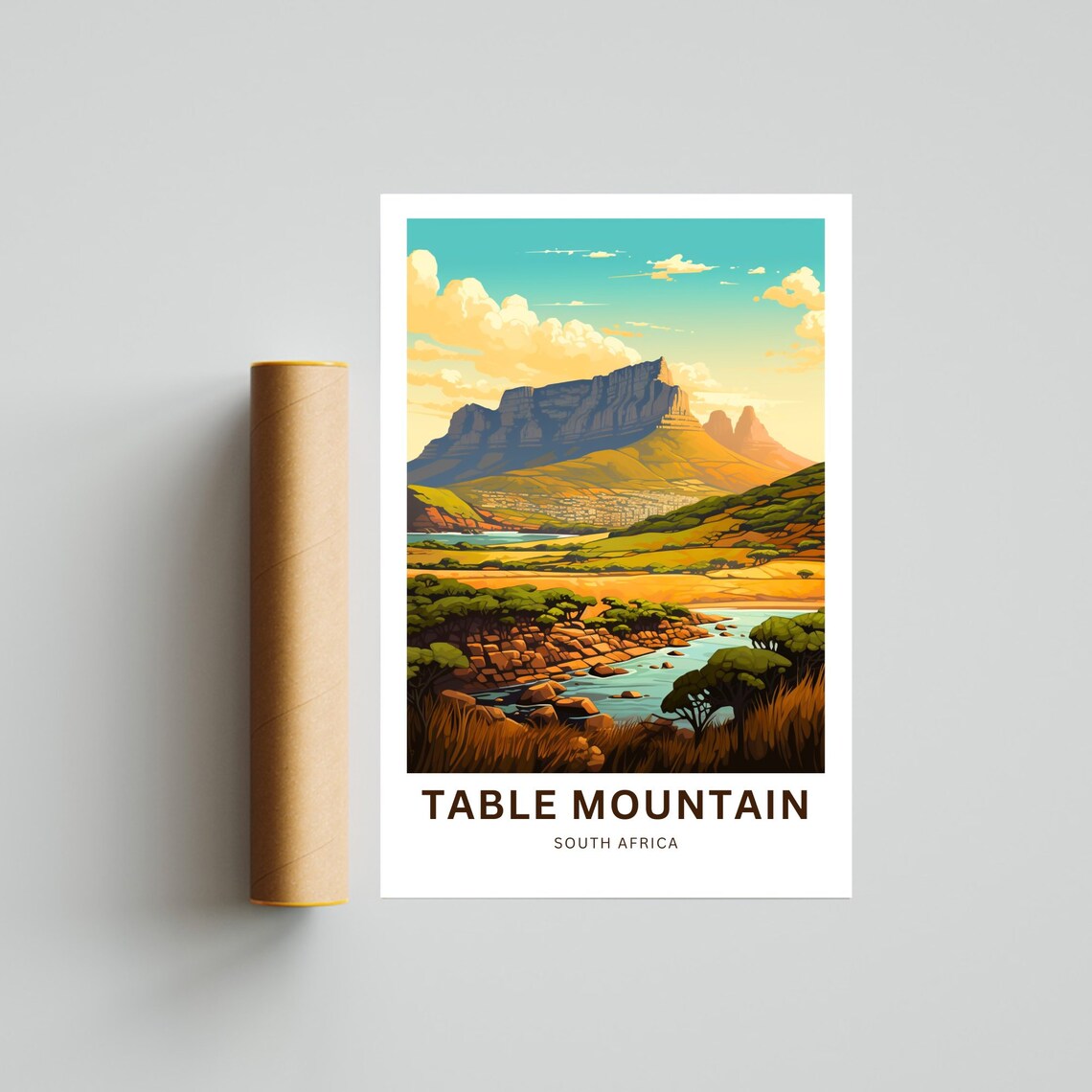 Personalized Table Mountain South Africa Custom Travel Poster - Image 4