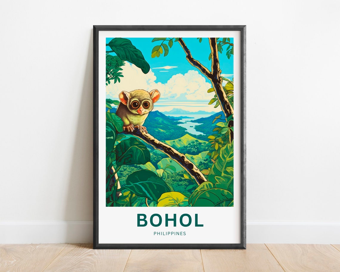 Bohol Philippines Tarsier River Valley Rolling Hills View Poster