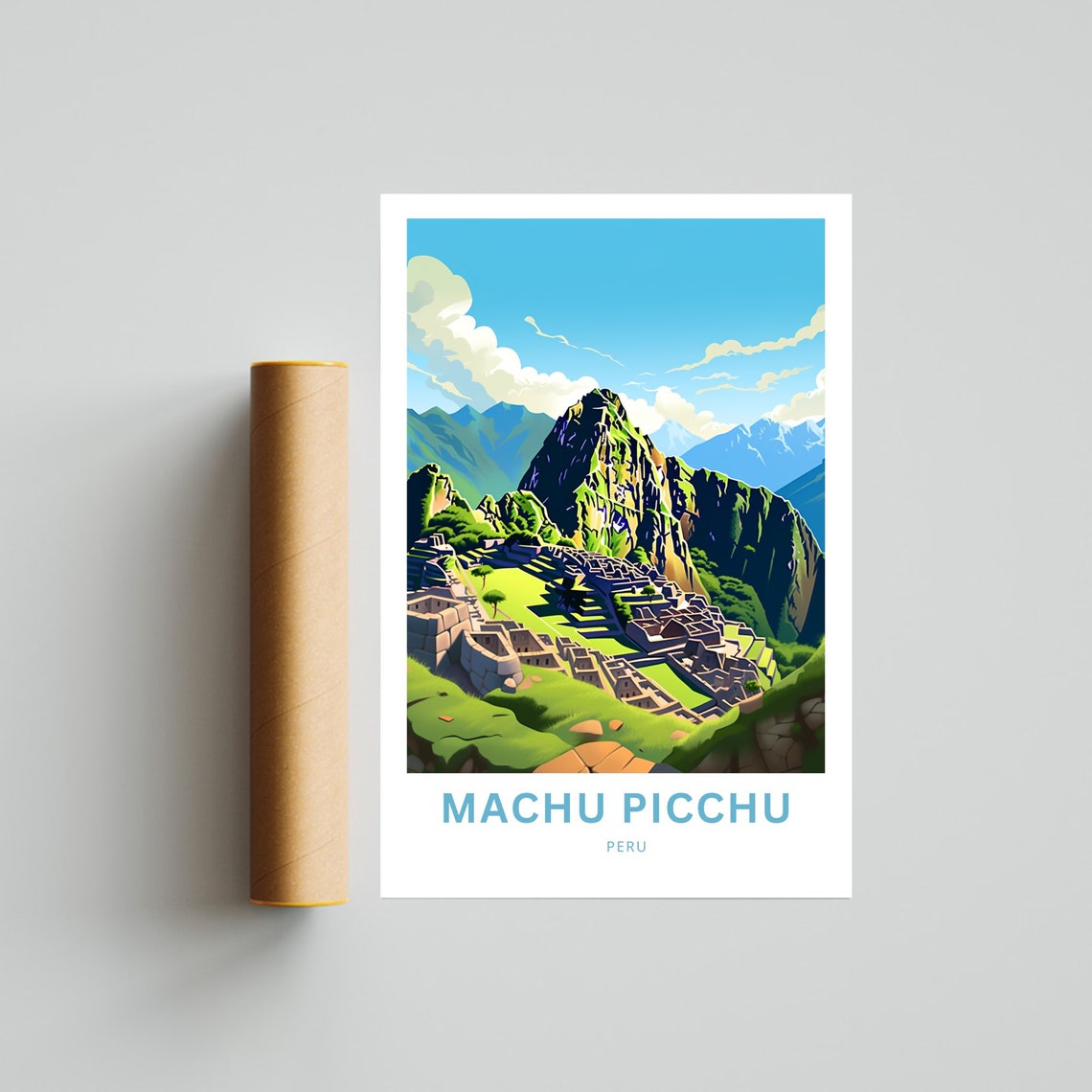 Personalized Machu Picchu Peru Panoramic Ancient Ruins Poster - Image 4